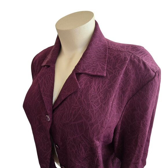 Vintage Purple Textured Button-Up Blazer Womans Plus Size 3x Russel Kent JJ4035 - Picture 9 of 11